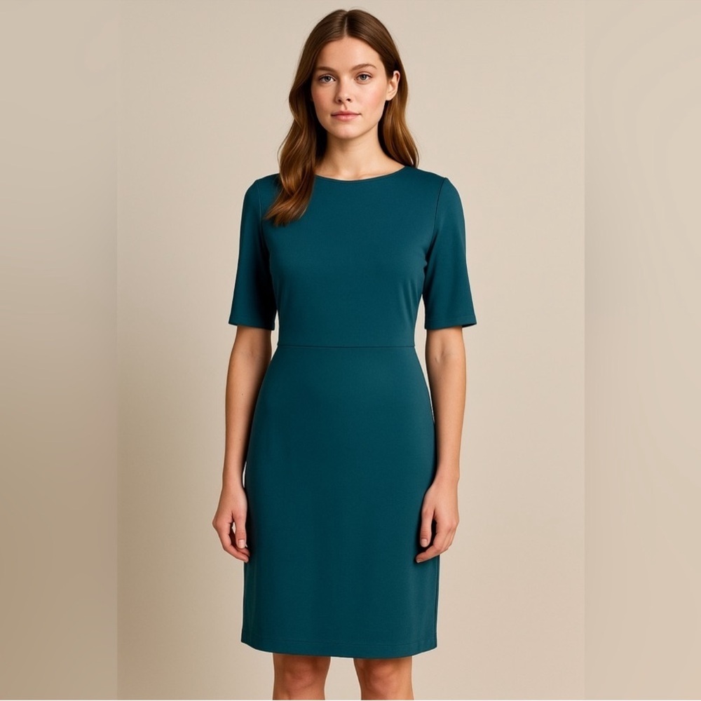 Ann Taylor The Short Sleeve Sheath Dress in Bi-Stretch